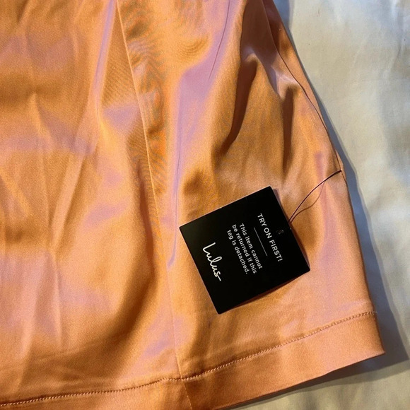 NWT Lulus In Your Dreams Coral Pink Satin Bustier Bodycon Dress - Picture 5 of 13